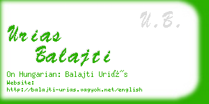 urias balajti business card